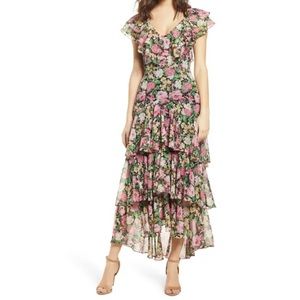 Wayf Ruffle Tiered Midi Dress (Floral Dress)